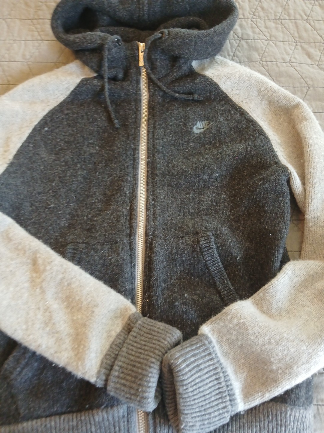 SACAI X NIKE Nike Felpa con Cappuccio Giacca Piccola Misto Lana Full Zip Logo Ricamato Swoosh