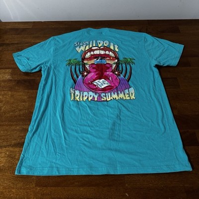 Full Send Steve Will Do It T-Shirt Men's Large Blue Trippy Summer