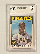 Barry Bonds Pirates Giants 1986 Topps Traded RC #11T Beckett BCCG 10 Mint  