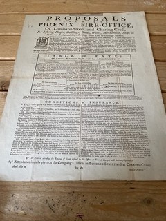 Old Document 1801 Fire Insurance Phoenix Houses Buildings Goods Ships