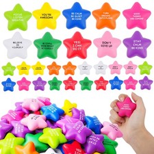 SHQDD 100PC Star Stress Balls for Adults  Kids - Motivational Quotes Soft