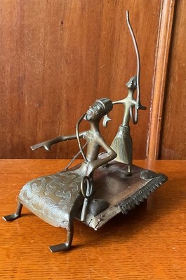 Viktorianische Fon/Benin Bronze Stammesfigur Skulptur um 1880