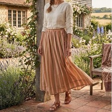 Zimmermann Skirt Size 1 Small S / AU 10 / US 6 Rosa Swing Midi Cotton Stripes