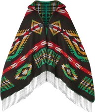 Uyuni Women's Bohemian Casual Shawl Fringe Poncho Cashmere Loose Vintage Patter