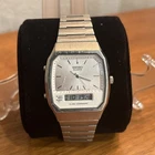 Vintage Seiko Men's Silver  Digital Quartz Alarm Chronograph Watch NEW BATTERY!