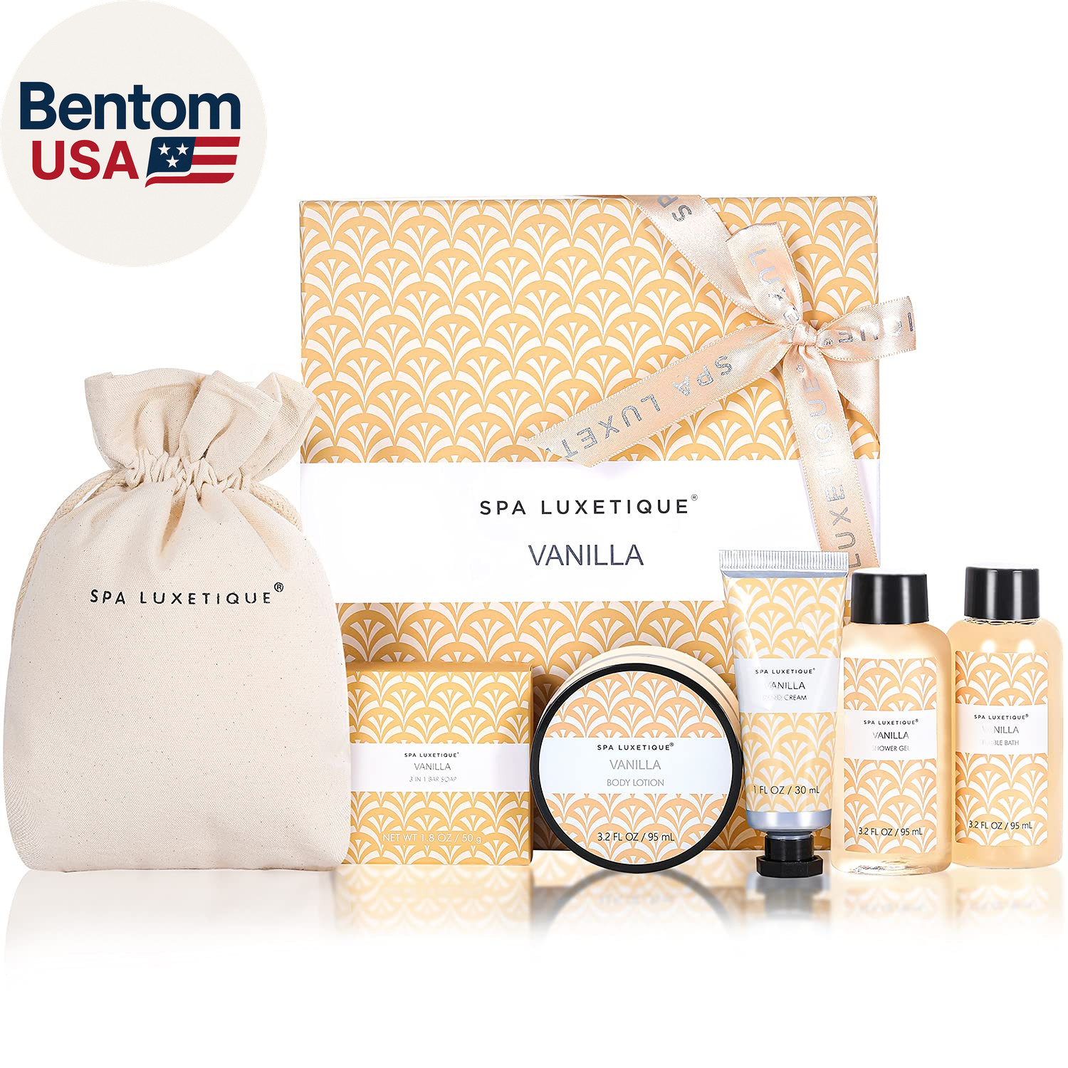 Spa Gifts for Women 6Pc Vanilla Bath Sets Women Gift with Bo