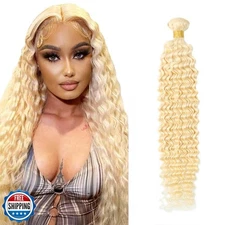 613 Blonde Bundles Human Hair 613 Deep Wave 1 Bundle 24 inch 8A B