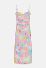 Zara Maxi Dress Womens Size M Floral Print Ruched Sleeveless 4661/373/050