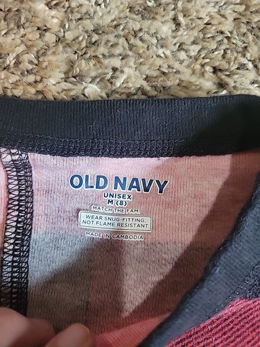 Old Navy Matching Printed Thermal-Knit One-Piece Pajamas for Unisex Kids, Size M - Picture 3 of 3