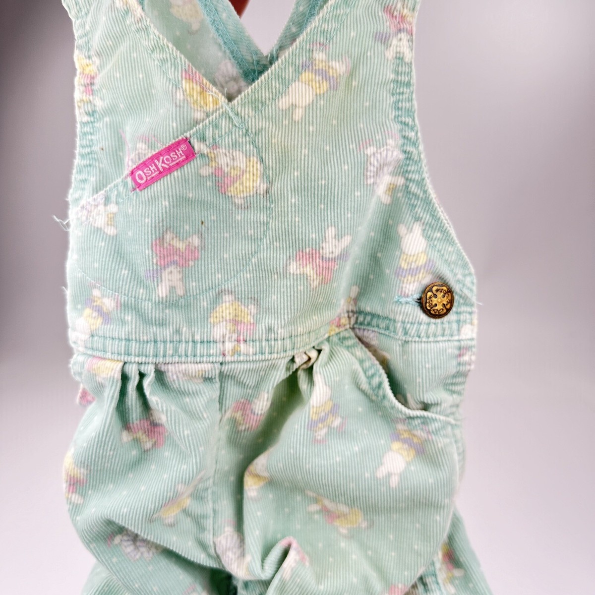 oshkosh 2T うさぎ柄コーデュロイサロペット 古着 バニー oshkosh 2T