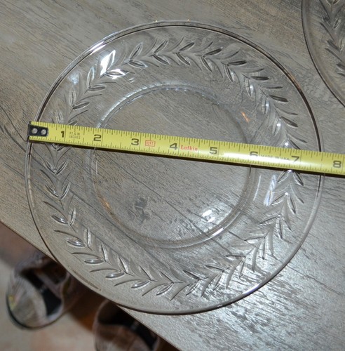 (8) Assiettes en verre à salade/dessert Fostoria Holly 7-1/2 lot de 8 - Photo 8/8