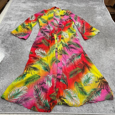 Karen-T Design Hawaiian Tropical Long Beach Cover Up Womens XL Multicolor  Summer | eBay