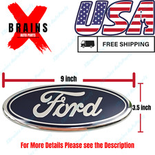 Fit for Ford F150 F250 F350 Front Grille Emblem Logo Badge Blue Chrome 9 inch
