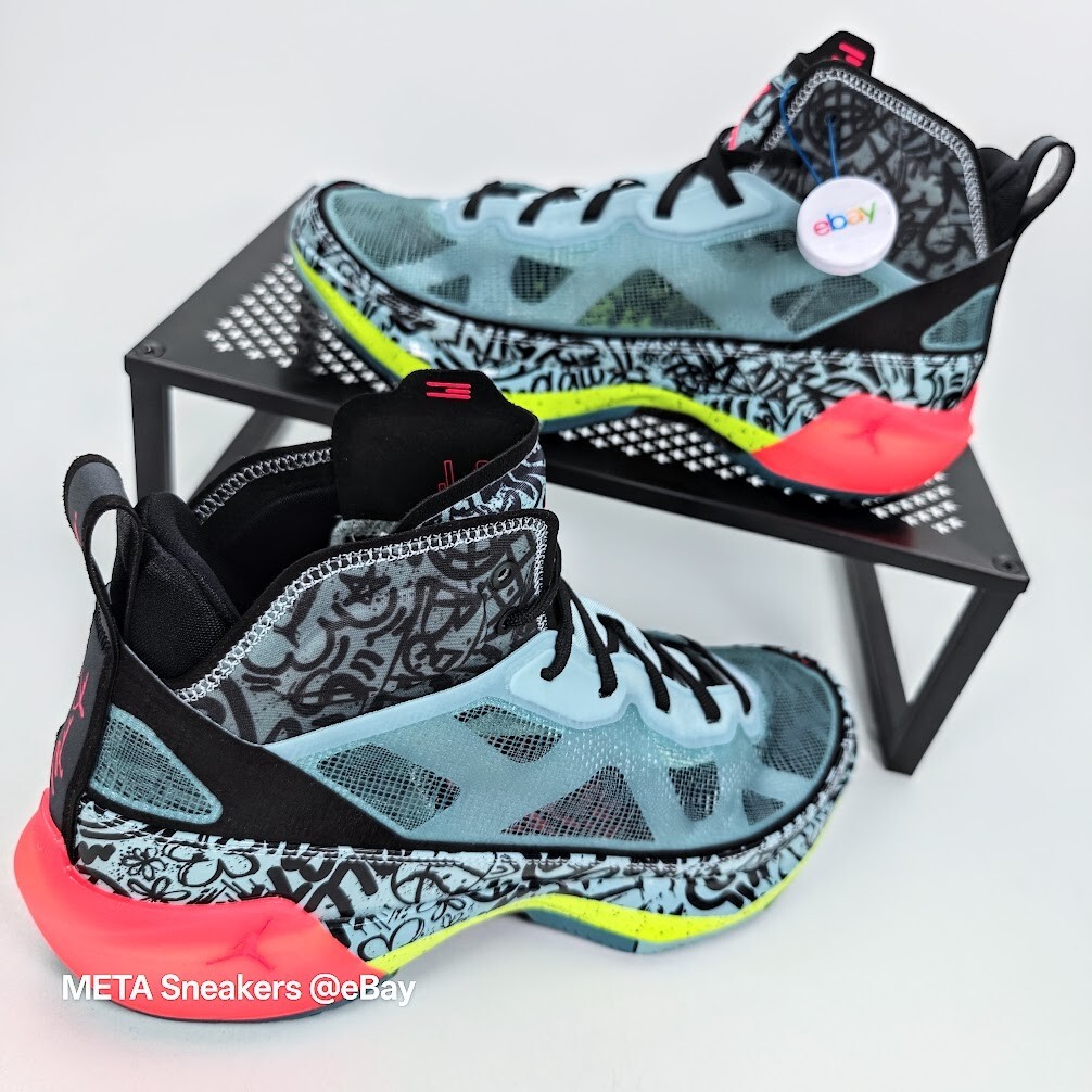 Air Jordan 37 US 13 M 14.5 W Blue/Black Graffiti Satou Rare Nike  DV3142 367 NIB thumbnail 16