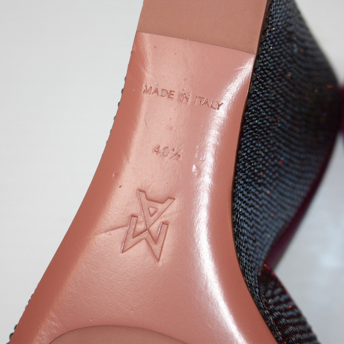 Amina Muaddi Lupita Crystal Wedge Sandal in Magenta EU 40.5