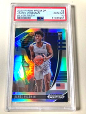 2020 James Wiseman Silver Prizm Draft Pick Rookie Card RC #2 PSA 10 GEM MT. rookie card picture
