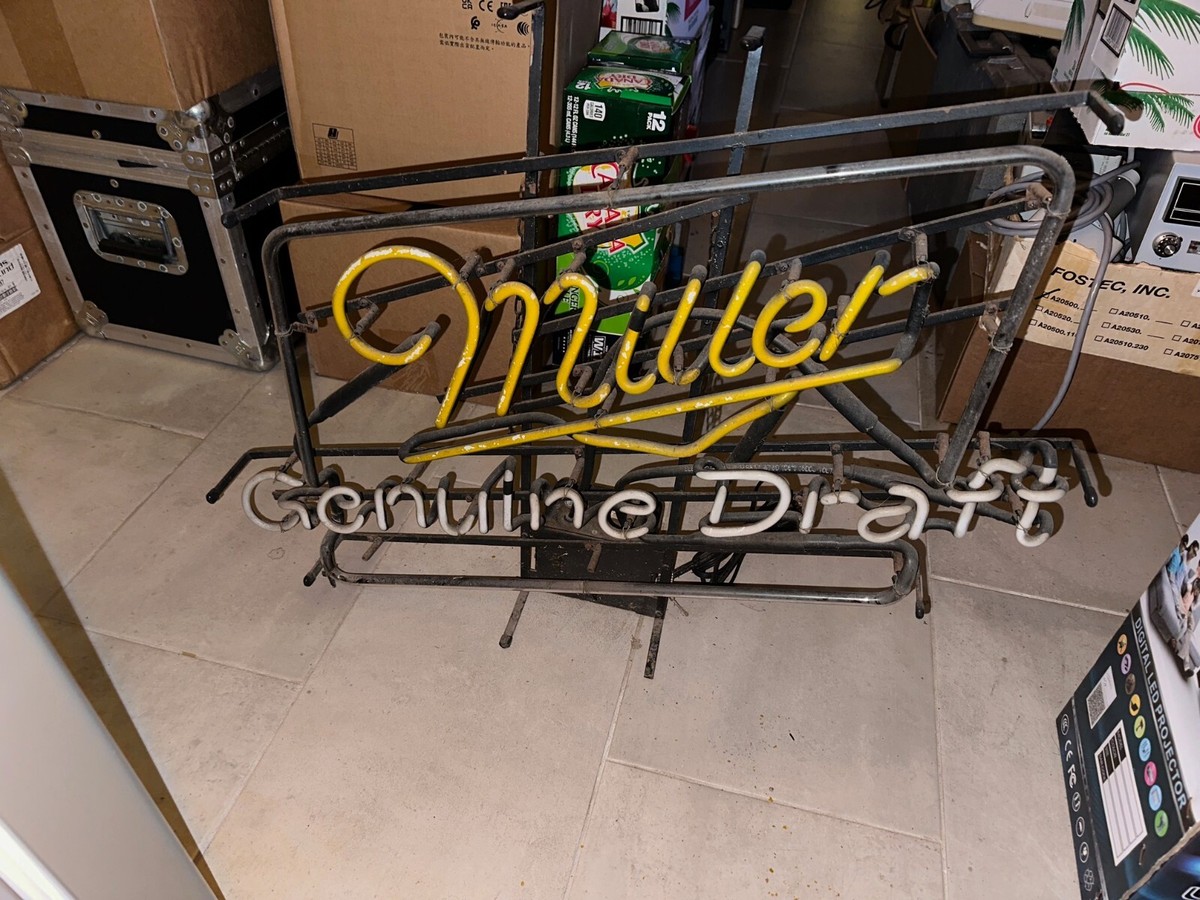 Miller Genuine Draft Beer Vintage Real Tube Neon Sign