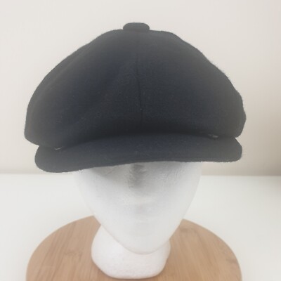 Major Flatcap Herren Small/Medium schwarz Steppfutter Wollmischung Baker Boy Mütze
