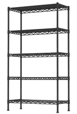 5-Shelf Adjustable Heavy Duty Storage Shelving Unit Black