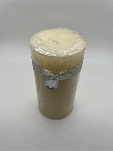 Pier 1 Import 6 Inch White Silver Snow Candle - Picture 2 of 7