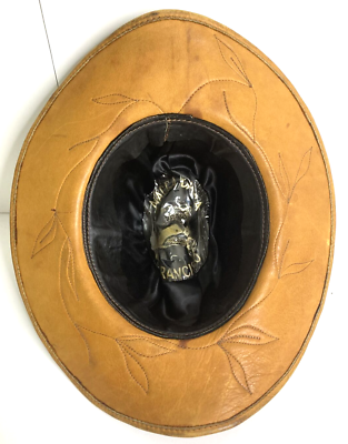 Nacca Dacca 60s Leather Handmade Cowboy Hat Tan Western  display picture 1