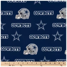 Dallas Cowboys Helmet Logo Star NFL 100% Cotton Print Fabric by the yard