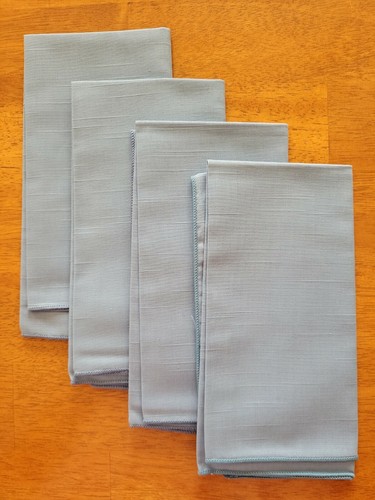 Cloth Napkins slate blue 17" X 17" Set of 4 Polyester cotton blend NEW in pkg - Picture 2 of 3