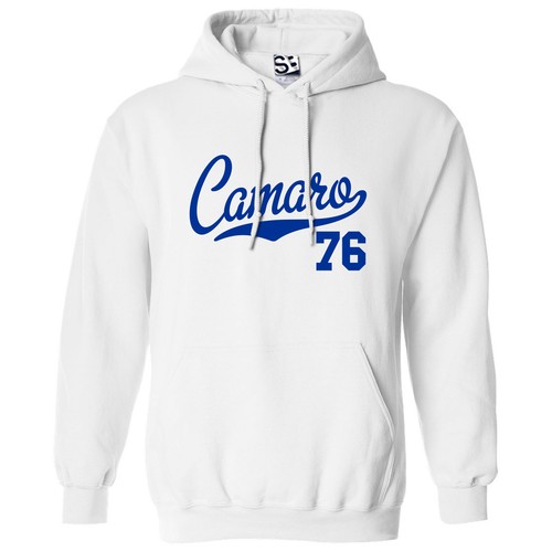 Camaro 76 Script HOODIE | 1976 Z28 SS Muscle Sports Car Jersey Hooded Sweatshirt - Picture 19 of 33