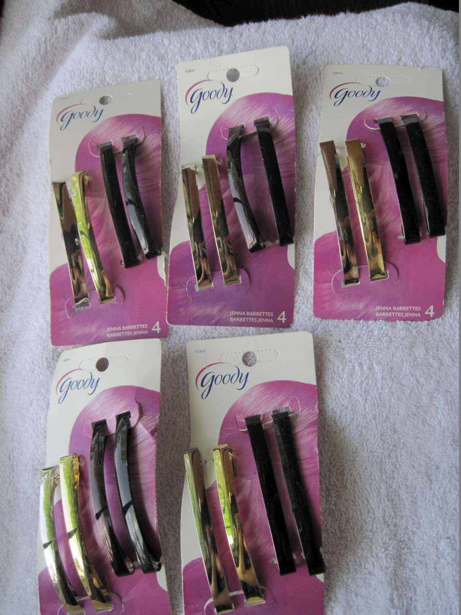4 Goody Jenna 3" + Hair Barrettes Stay Put Tight Metal Bar Clasp Arch