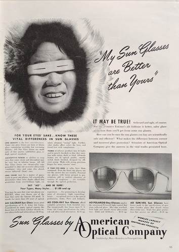 American Optical Sunglasses Vintage 1941 Print Ad Ephemera Art Decor