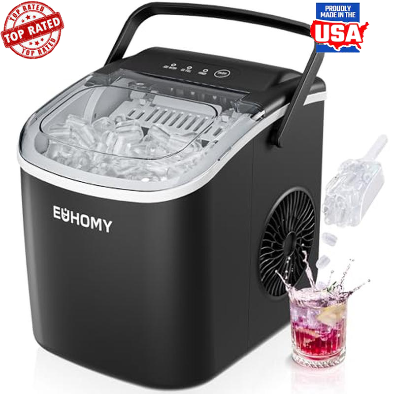 Portable Ice Maker 26lbs Daily Quiet Self-Cleaning Fast Ice in 6 Mins RV Home US-image
