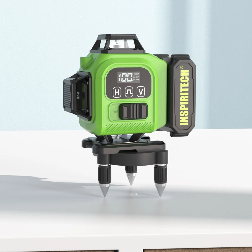 INSPIRITECH 4x360 Self-Leveling Laser Level for Floor Wall Ceiling Alignment