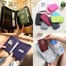 Family Travel Wallet Passport Holder RFID Blocking Document Organizer Bag Case