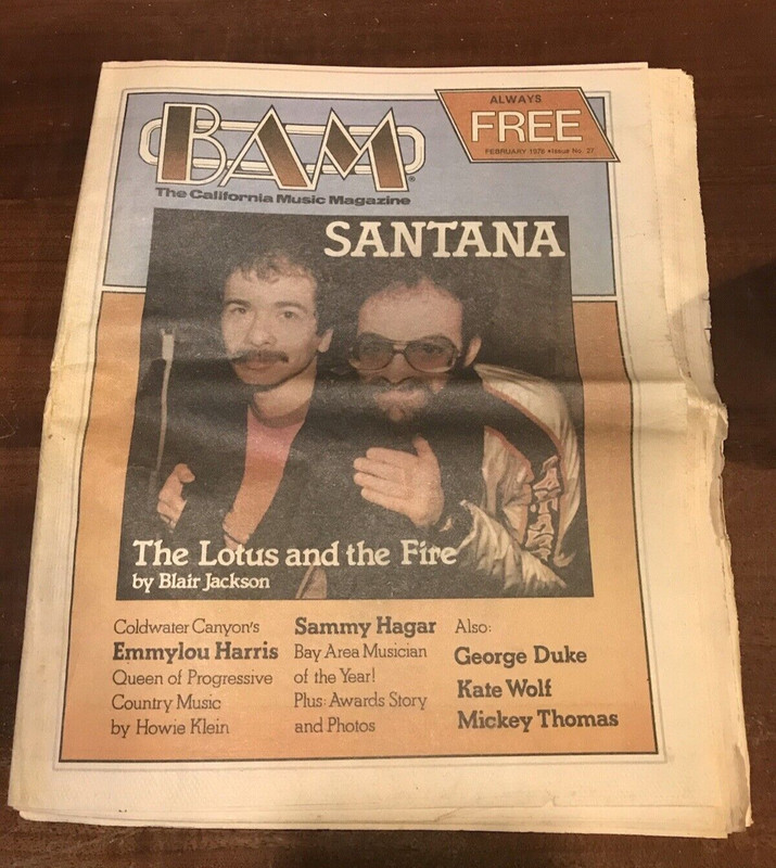 BAM The California Music Magazine February 1978 Issue No. 27 Santana interview