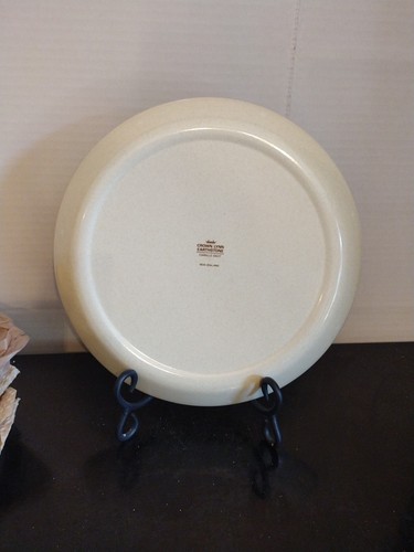 Crown Lynn Earthstone Camille D627 Gold Floral 10.25 Inch Dinner Plate Lot Of 8 - Picture 3 of 4