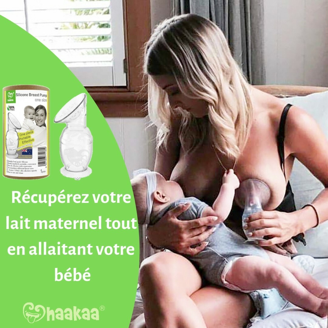 Tire-lait Manuel Haakaa 100ml - Silicone, Base Anti-déversement, Couvercle Inclus