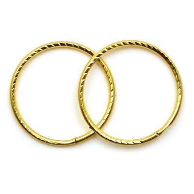 Creolen 9 kt Gold 14 mm Diamantschliff Schläfer leicht (1 Paar)