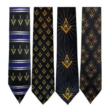Pack of 4 Steven Harris Masonic Necktie Mason Neck  Design 12