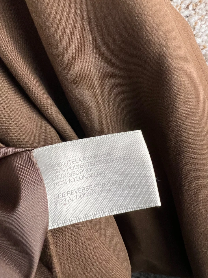 Abrigo Jaqueline Ferrar Marrón Doble Pecho Cintura Ajustada Para Mujer Talla Mascota Mediana Foto 3 de 4