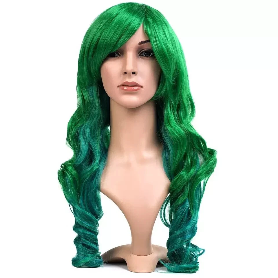 Peluca larga rizada estilo Harajuku Lolita estilo cosplay AneShe 27,5" verde para mujer... Foto 2 de 4
