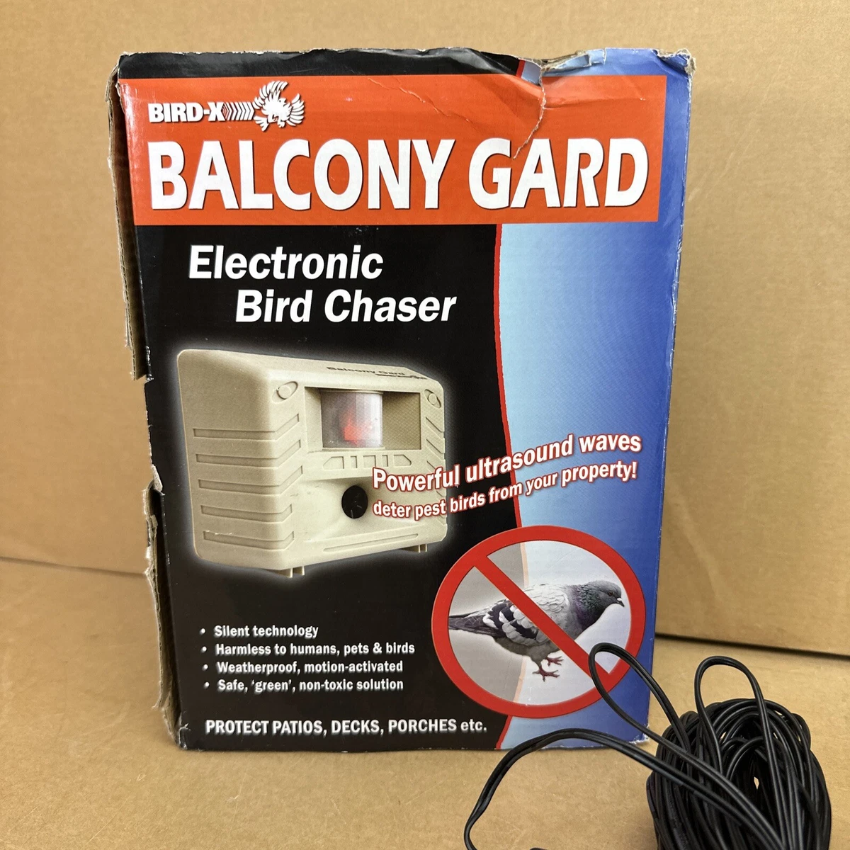 BirdX Balcony Gard Ultrasonic Bird Repeller, UltraSonic, 49 OFF