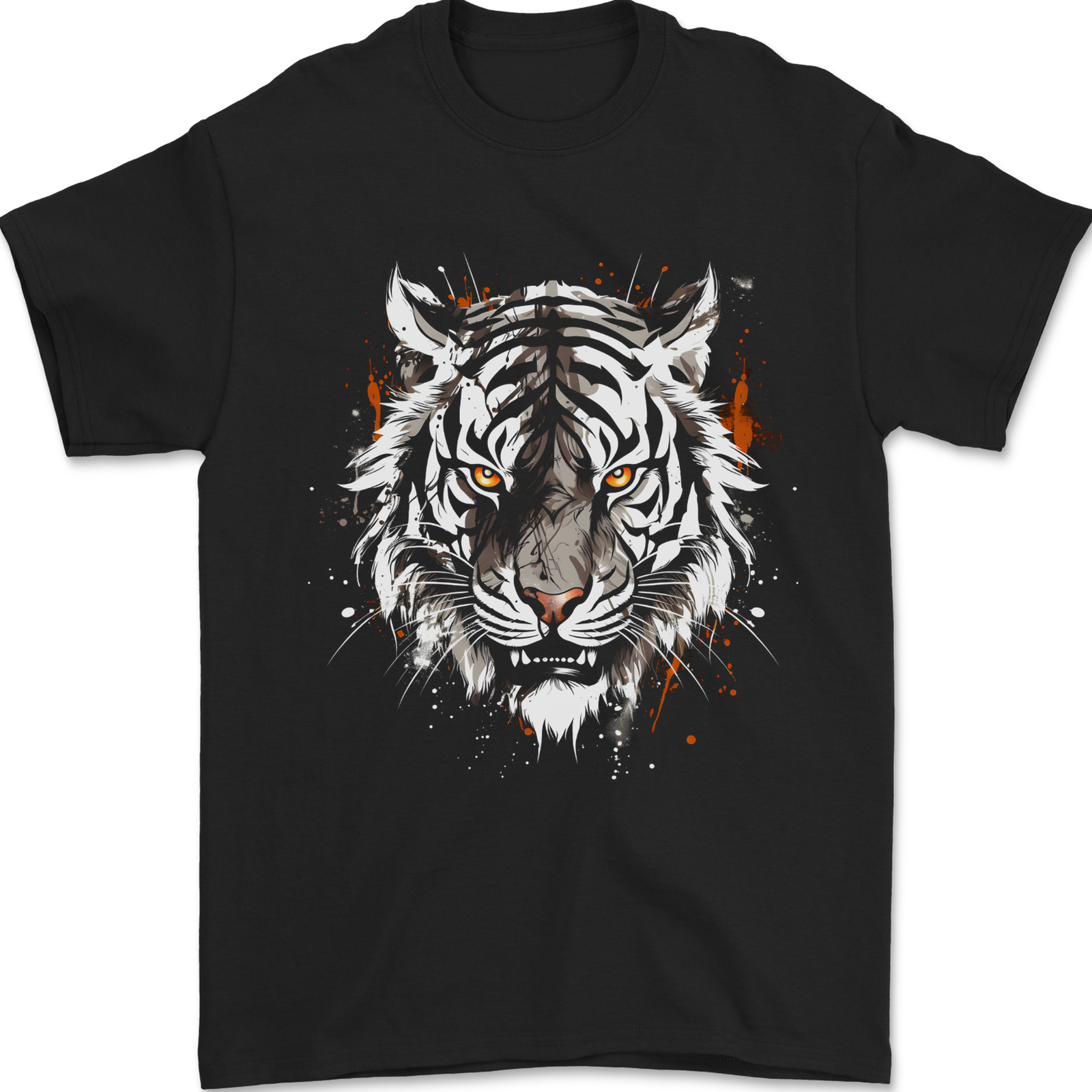 White Siberian Tiger Mens T-Shirt 100% Cotton