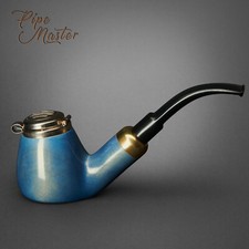Mr. Brog WOODEN HAND MADE TOBACCO SMOKING PIPE 21 Old Army Blue Self Standing