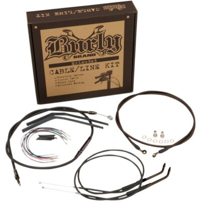 Burly Apehanger Kabel Verlängerung Kit für Harley FLST Softail 00-06 18'' schwarz