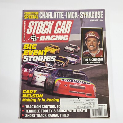 Stock Car Racing Tim Richmond Gary Nelson January 1994 Magazine Issue