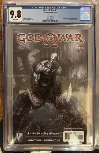 GOD OF WAR #1 SECOND PRINTING CGC 9.8, 2010 WildStorm 1st Appearance of Kratos