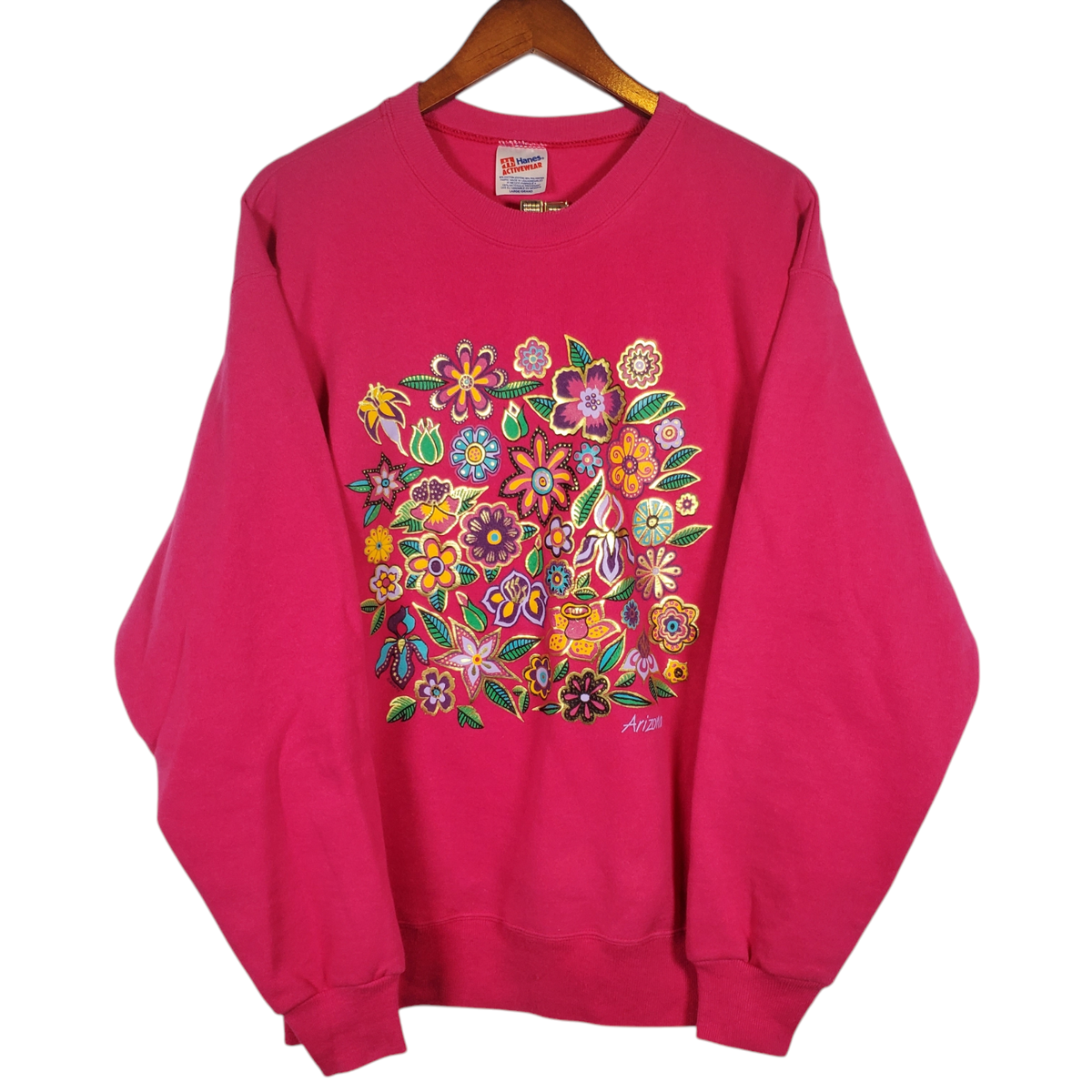 トップス Hanes made flower print sweat Hanes | Tops | Vintage Hanes Floral Knit Patchwork