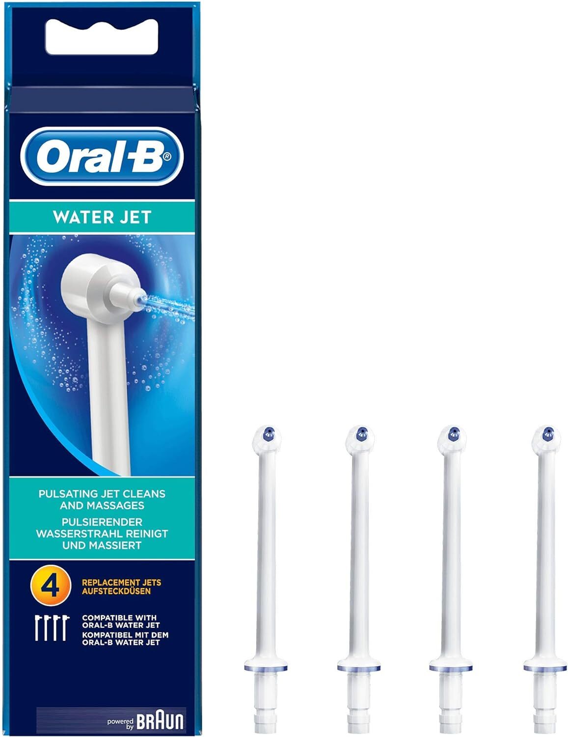 11024902 Oral-B Waterjet Testine di Ricambio, 4 Ricambi