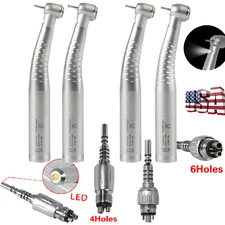Dental Fiber Optic Turbine Handpiece High Speed Fit Kav LED Coupler 4/6Hole