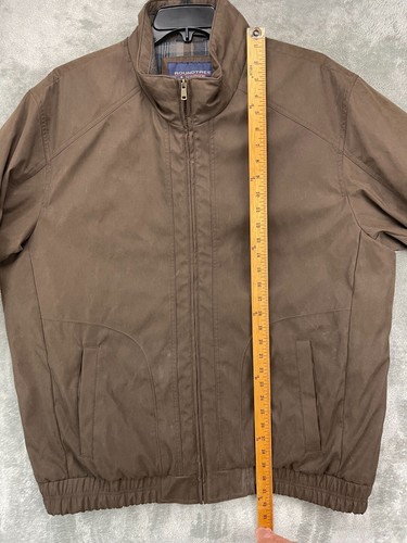 Roundtree & Yorke Men's Jacket 2XT Brown Water Resistant Full Zip Double Elbow - Picture 4 of 9